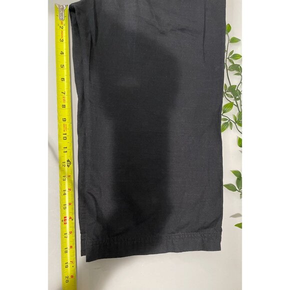 Free People Black Womens Cropped Wide-Leg Linen-Blend Pants Size 4 - Picture 8 of 11